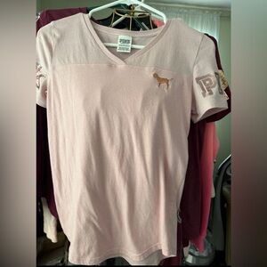 PINK Victoria's Secret Light Pink V-Neck Tee